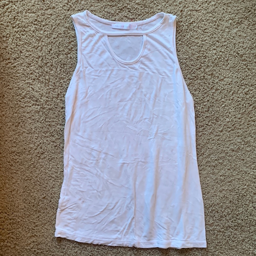 White keyhole tank top